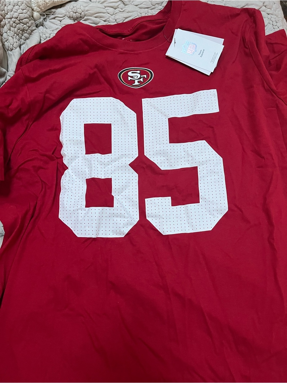 San Francisco 49ers NFL Nike Kittle Red #85 Graphic Tee